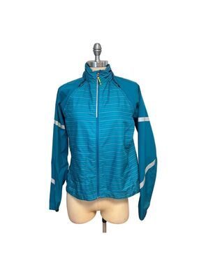 Co-Op Cycles  Full-Zip Convertible Bike Bicycling Jacket Blue Lightweight Large